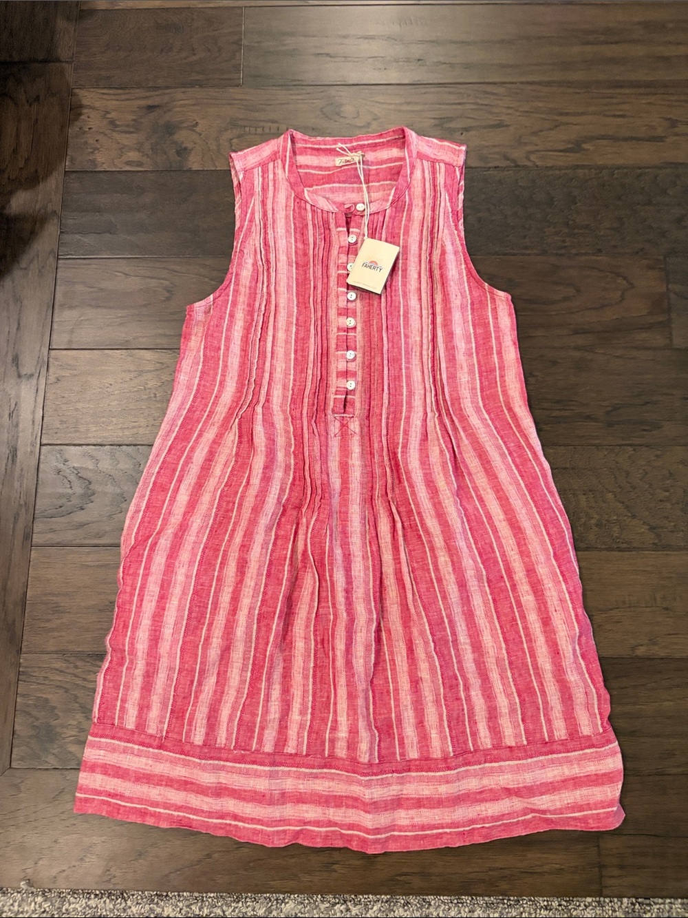 New With Tags Faherty Isha Dress Sz S in Granita Stripe - Picture 4 of 10